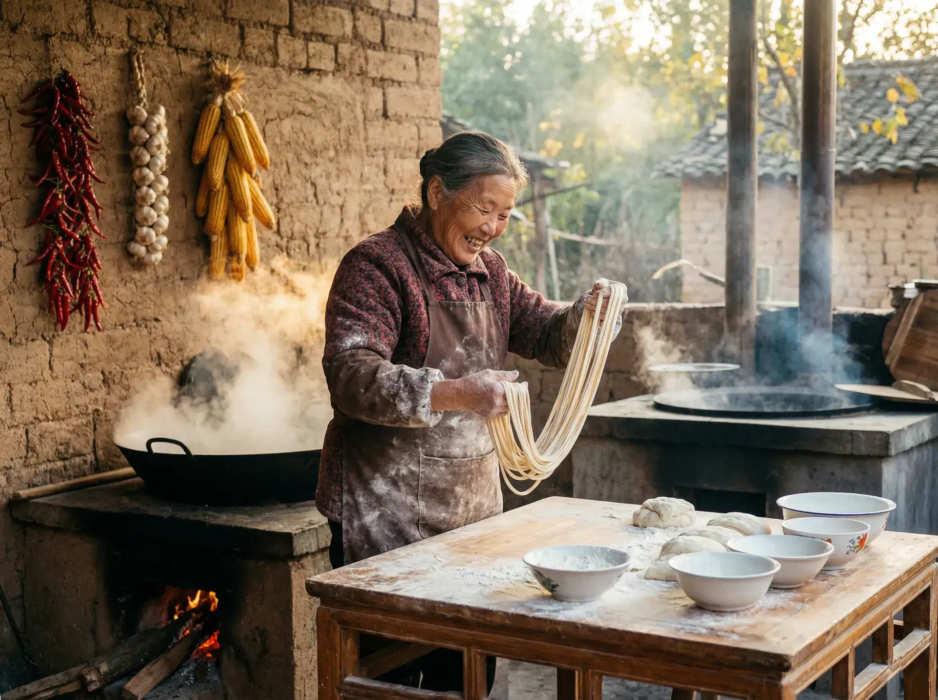 农家大嫂手擀面 - 王思聪签约孙一宁 乡村美食